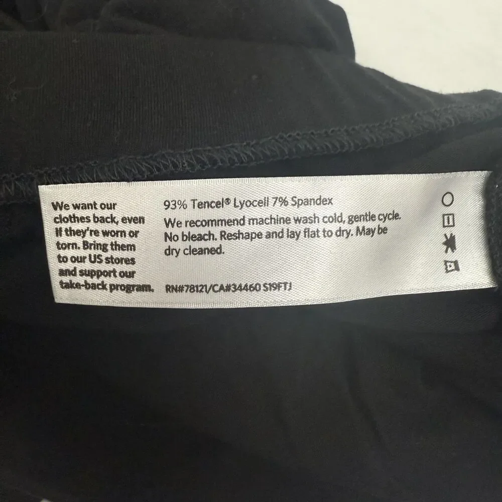 EILEEN FISHER Jersey Pleated Pocket Skort Petite PS Black Mini Drapey EUC A2